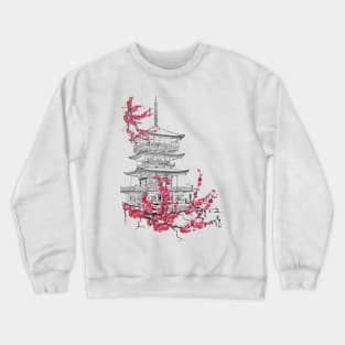 Pagode mit Sakura Crewneck Sweatshirt